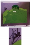 Stan Lee Signed Production Cel, Hand-Painted of His Incredible Hulk